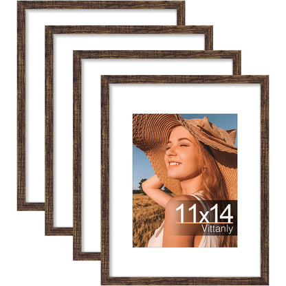 Vittanly 8x10 Picture Frames Set of 4, for Wall or Tabletop, Pale Pink