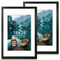 Hongkee 5x7 Picture Frame Set of 2, Real Glass and Wood Frame for Mat 4x6