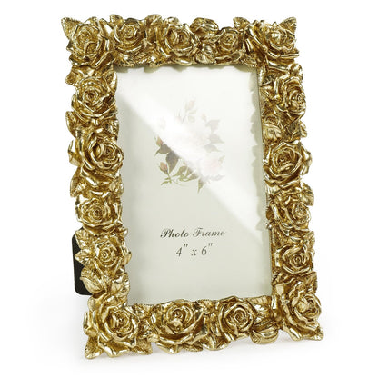 Cuspin 4x6 Vintage Picture Frame Gold Ornate Resin Arched Photo Frame