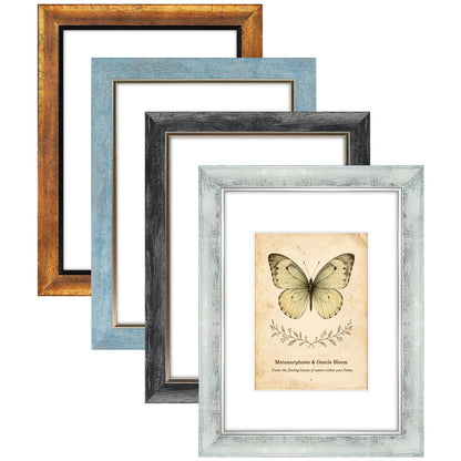 XUANLUO 5x7 Picture Frames Set of 4,Rustic Retro Photo Frame(Multicolor)