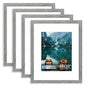 Hongkee 8x10 Picture Frame Set of 4, Real Glass and Wood Frame, 5x7 Mat