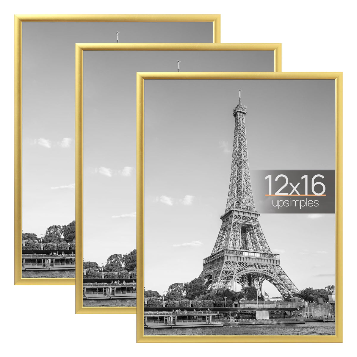 upsimples 16x24 Poster Frame, Easy Slide-In Assembly, Black, 3 Pack