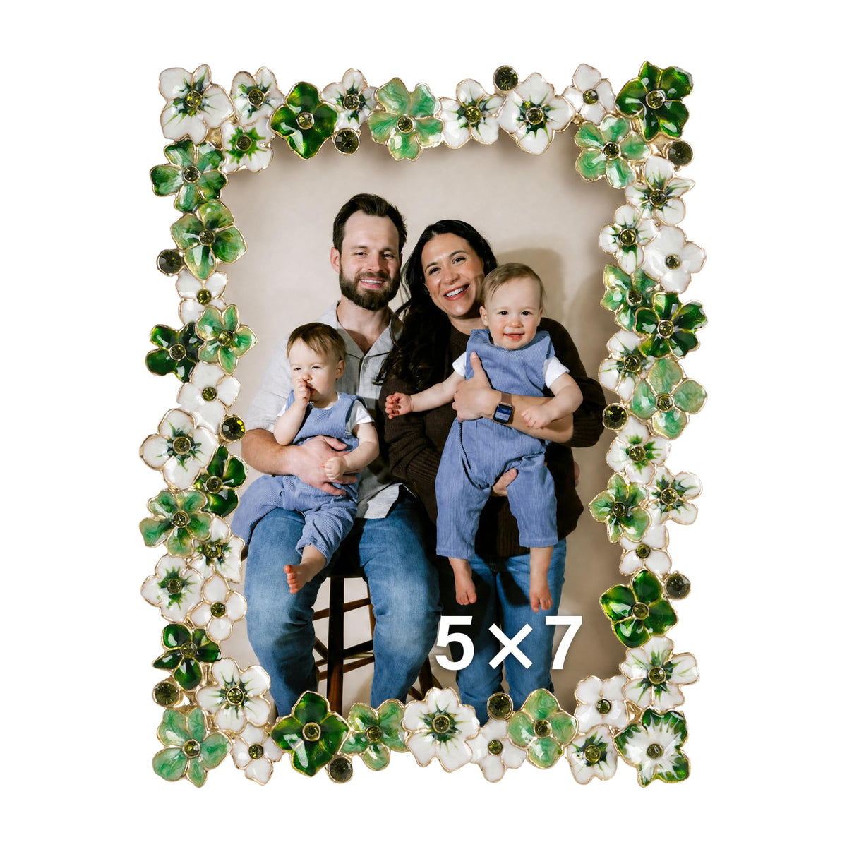 4x6 Pink Flower Picture Frame with Rhinestones