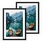 Hongkee 5x7 Picture Frame Set of 2, Real Glass and Wood Frame for Mat 4x6