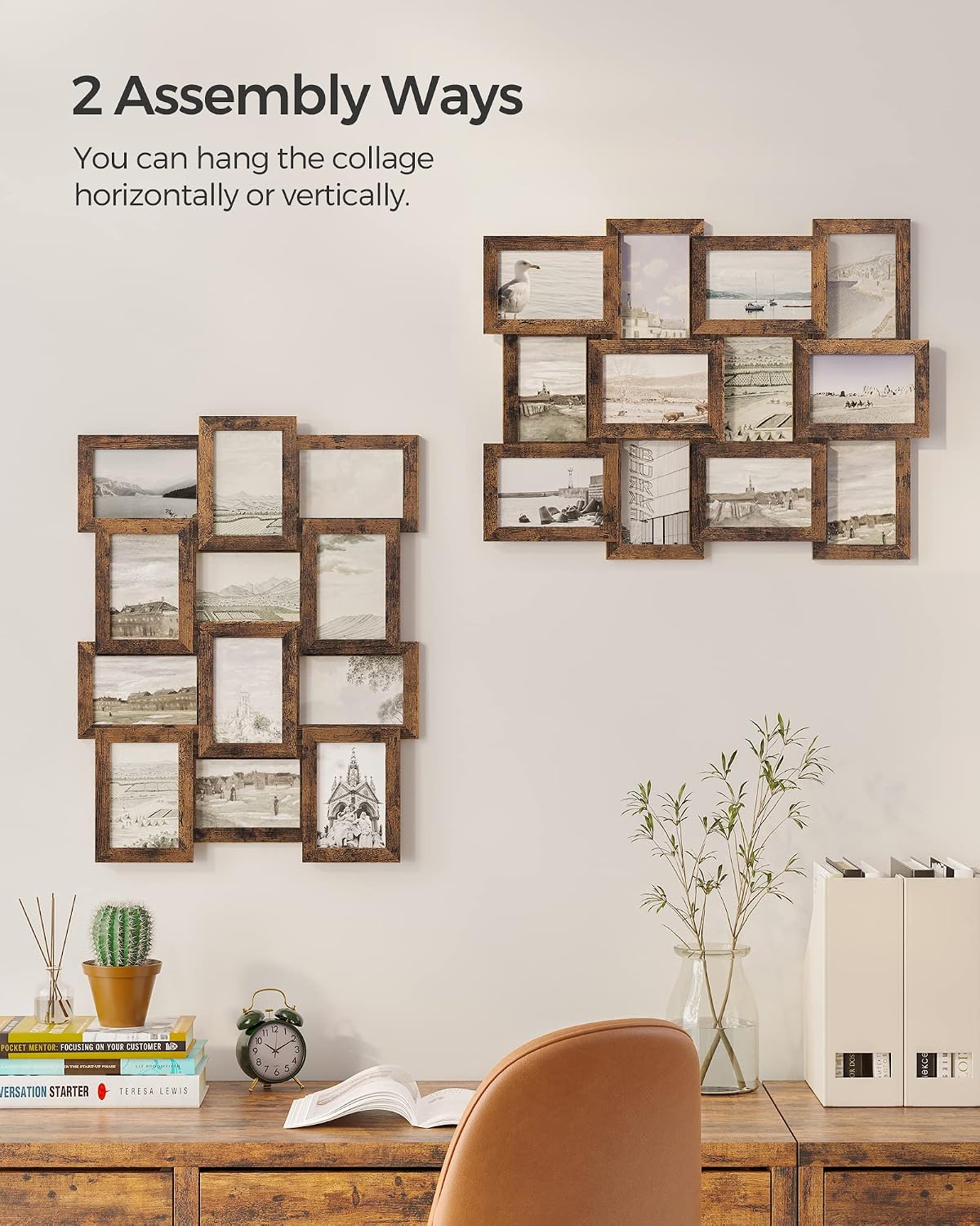 SONGMICS Collage Picture Frames, 4 x 6 for Wall Decor, Set of 12