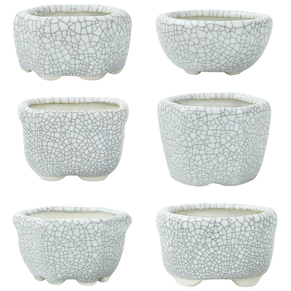 Bonsai Planter 1.8 inch (4.5cm) Mini Succulent Glazed Pots Set of 18 Green
