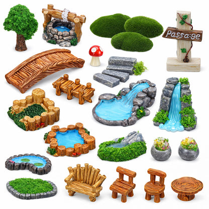 Fairy Garden Accessories 30Pcs Mini Fall Resin Figurines