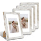 Hongkee 8x10 Picture Frame Set of 4, Real Glass and Wood Frame, 5x7 Mat