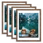 Hongkee 8x10 Picture Frame Set of 4, Real Glass and Wood Frame, 5x7 Mat