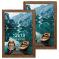 Hongkee 5x7 Picture Frame Set of 2, Real Glass and Wood Frame for Mat 4x6