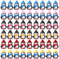 Soulchen 50 Pcs Mini Penguin Figurines Red Hat Resin Christmas Decor