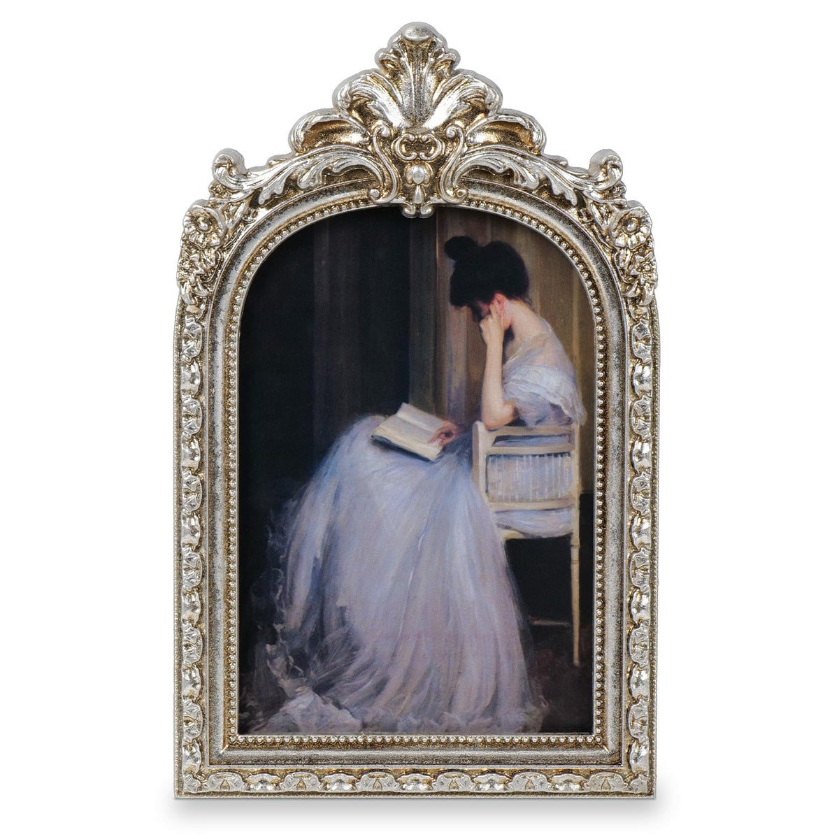 Cuspin 4x6 Vintage Picture Frame Gold Ornate Resin Arched Photo Frame