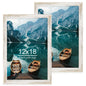 Hongkee 5x7 Picture Frame Set of 2, Real Glass and Wood Frame for Mat 4x6