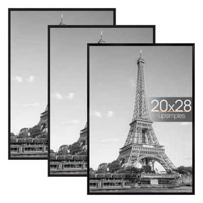 upsimples 16x24 Poster Frame, Easy Slide-In Assembly, Black, 3 Pack