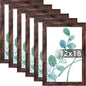 SESEAT 8x10 Picture Frame Brown Set of 6, Display Pictures 5x7 With mat or 8x10 Without Mat