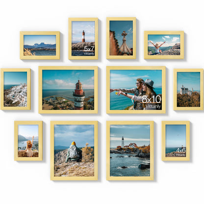 Vittanly 12 Pack Picture Frames Collage Wall Decor, Black