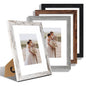 Hongkee 8x10 Picture Frame Set of 4, Real Glass and Wood Frame, 5x7 Mat