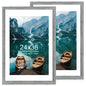 Hongkee 5x7 Picture Frame Set of 2, Real Glass and Wood Frame for Mat 4x6