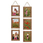 4x6 Collage Picture Frames Set of 2, Rustic Wooden Real Glass Vertical Hanging 3 Opening 4 by 6 Photo Frame, Rustic Brown