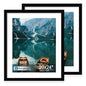 Hongkee 5x7 Picture Frame Set of 2, Real Glass and Wood Frame for Mat 4x6