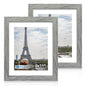 Hongkee 5x7 Picture Frame Set of 2, Real Glass and Wood Frame for Mat 4x6