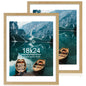 Hongkee 5x7 Picture Frame Set of 2, Real Glass and Wood Frame for Mat 4x6