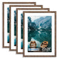 Hongkee 8x10 Picture Frame Set of 4, Real Glass and Wood Frame, 5x7 Mat