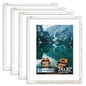 Hongkee 8x10 Picture Frame Set of 4, Real Glass and Wood Frame, 5x7 Mat