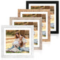 iRahmen 8x10 Picture Frame Set of 4, High Definition Real Glass Rustic Brown Frame, 8 x 10 Wood Photo Frames for Desktop Display and Wall Mounting