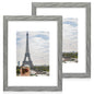 Hongkee 5x7 Picture Frame Set of 2, Real Glass and Wood Frame for Mat 4x6
