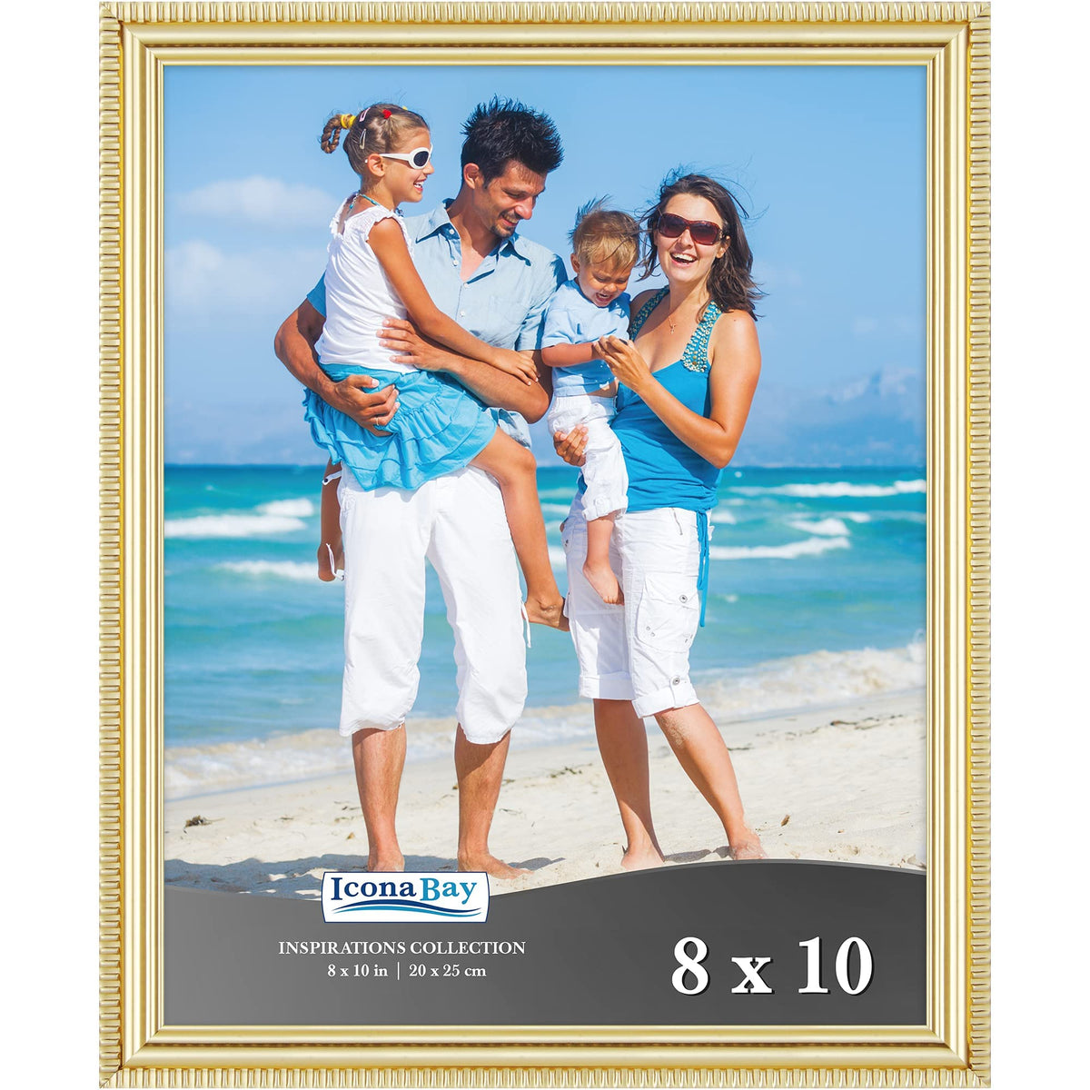 5x7 Gold Picture Frame, Contemporary, Inspirations, Wall or Table Top