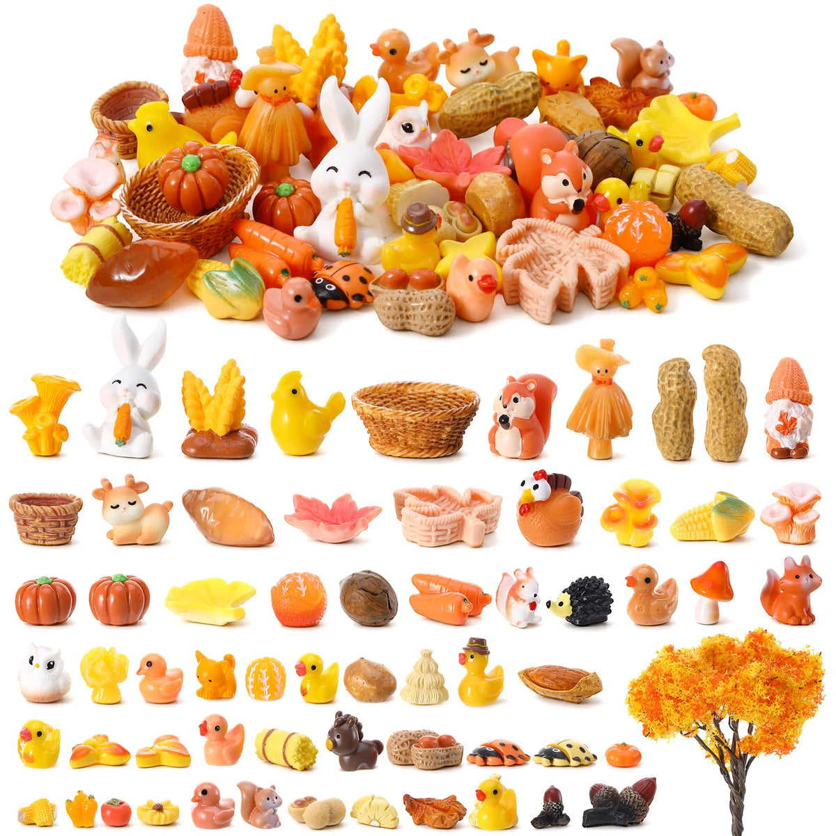 60 Pcs Fairy Garden Accessories Mini Resin Figurines