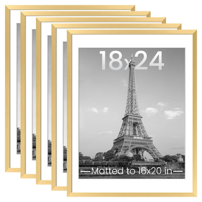 upsimples 11x14 Picture Frame, Gallery Wall Frames Set of 5, Gold