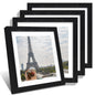 Hongkee 8x10 Picture Frame Set of 4, Real Glass and Wood Frame, 5x7 Mat