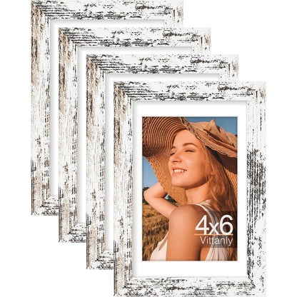 Vittanly 8x10 Picture Frames Set of 4, for Wall or Tabletop, Pale Pink