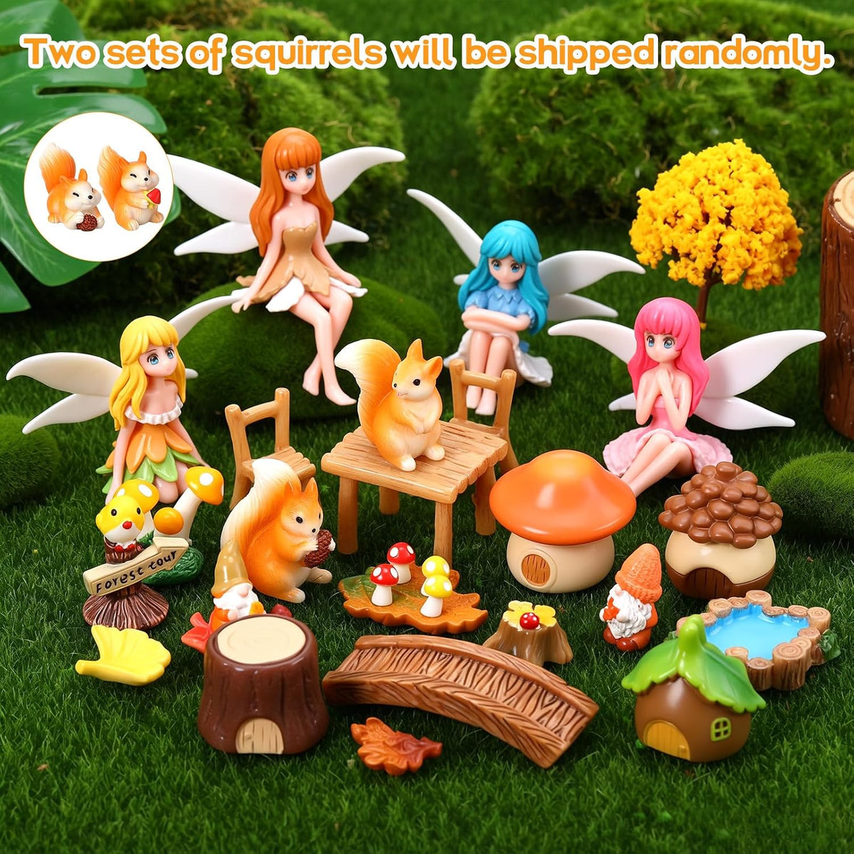 Fairy Garden Accessories 30Pcs Mini Fall Resin Figurines