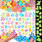 100PCS Mini Glow in The Dark Animal Resin Models Mystery Resin Animals Blind Bag Tiny Animal Figurines for Micro Landscape Garden Aquarium Dollhouse Party Favors Surprise Gifts for Kids ﻿