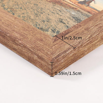 4x6 Collage Picture Frames Set of 2, Rustic Wooden Real Glass Vertical Hanging 3 Opening 4 by 6 Photo Frame, Rustic Brown