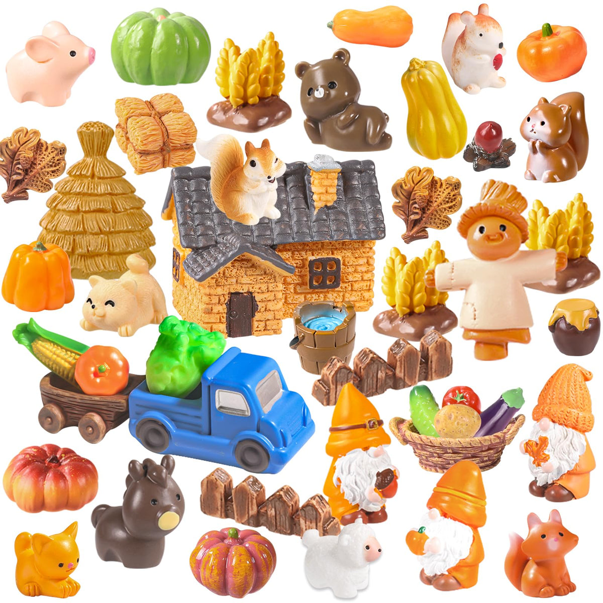 DIYDEC 40pcs Mini Resin Animal 40 Styles Tiny Resin Animals Miniature Little Small Animal Figures Bulk for Micro Fairy Garden Landscape Accessories Dollhouse Hide Crafts Decor Aquarium Toys