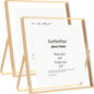 Gold 8x10'' Floating Frame Set of 2,For Photo Sizes( 5x7'',6x8'',7x9''),Beautiful Metal Beaded Edge Frames Adjustable Tabletop/Shelf Photo Frame,Classy Gift Choice for Wedding
