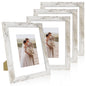 Hongkee 8x10 Picture Frame Set of 4, Real Glass and Wood Frame, 5x7 Mat