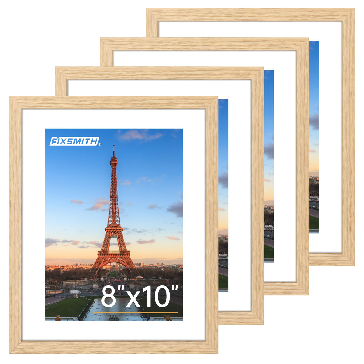 FIXSMITH 5x7 Picture Frame Bulk-4 Pack, Gold Picture Frames Collage Wall Decor, Wall & Tabletop Picture Frames, Photo Frame with HD Plexiglass, Display Pictures 4x6 with Mat or 5x7 Without Mat