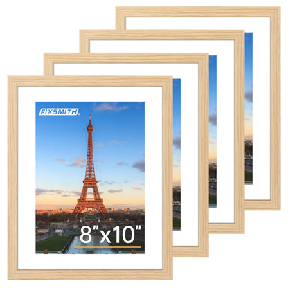 FIXSMITH 5x7 Picture Frame Bulk-4 Pack, Gold Picture Frames Collage Wall Decor, Wall & Tabletop Picture Frames, Photo Frame with HD Plexiglass, Display Pictures 4x6 with Mat or 5x7 Without Mat