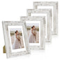 Hongkee 8x10 Picture Frame Set of 4, Real Glass and Wood Frame, 5x7 Mat