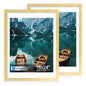 Hongkee 5x7 Picture Frame Set of 2, Real Glass and Wood Frame for Mat 4x6