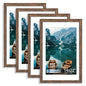 Hongkee 8x10 Picture Frame Set of 4, Real Glass and Wood Frame, 5x7 Mat