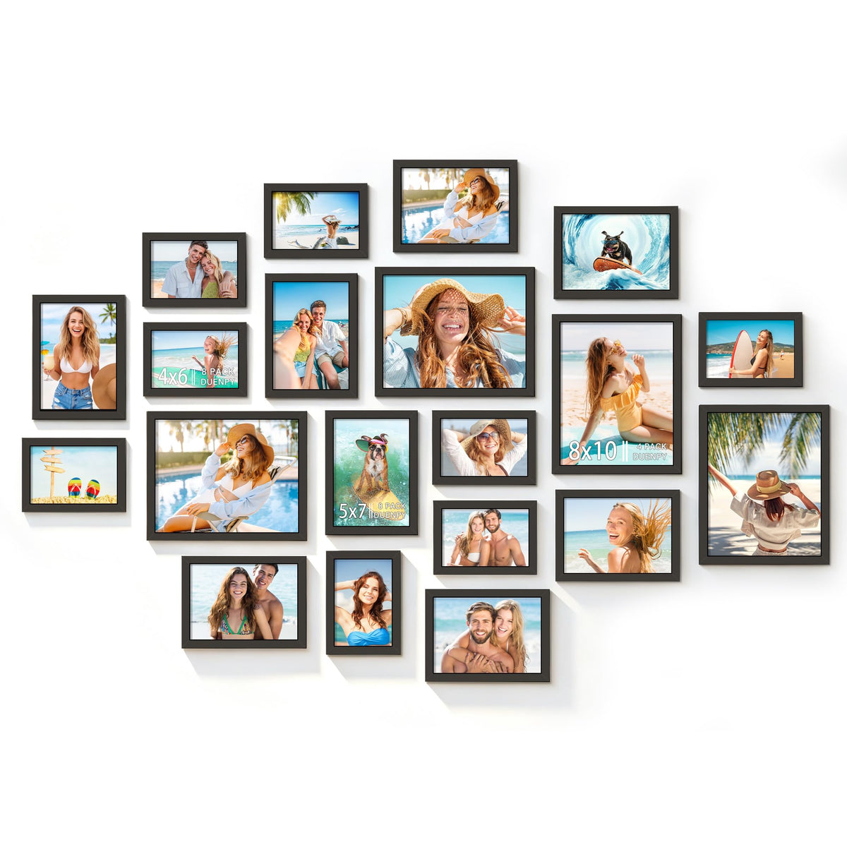 DUENPY 12 Pack Gallery Collage Frame Mixed Sizes Black