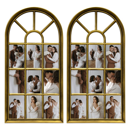 J.M.Deco Arched Collage Picture Frames Wall for Decor 9 Pieces 4 x 6 Photos