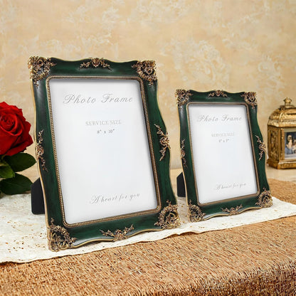 Vintage Picture Frame 8x10 Inch, Ornate Photo Frame (Green)