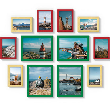 Vittanly 12 Pack Picture Frames Collage Wall Decor, Black